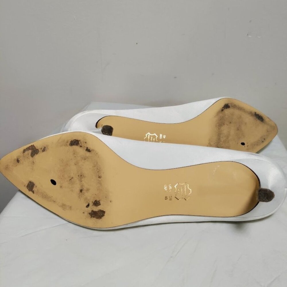 Nina Neya Satin Mid-Heel Wedding Dainty Lux Twee Pump W/ Jeweled Buckle Ivory 10 - Picture 13 of 13